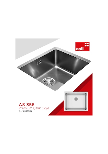 Asilkrom As356 Çelik Eviye 50 x 40 CM
