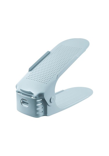 Ayarlanabilir Depolama Çift Kalınlaştırılmış Ayakkabı Rafı Katmanlı Ayakkabı Tepsisi Ev Yerden Tasarruf Sağlayan Ayakkabı Düzenleyici Ayakkabı Dolabı Rafları Mavi