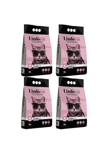 Lindocat Bebek Pudralı İnce Taneli Topaklaşan Kedi Kumu 4 x 10 L