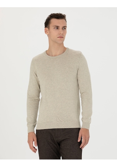 Pierre Cardin Erkek Kum Melanj Triko Kazak 50270179-vr123 Kum Melanj