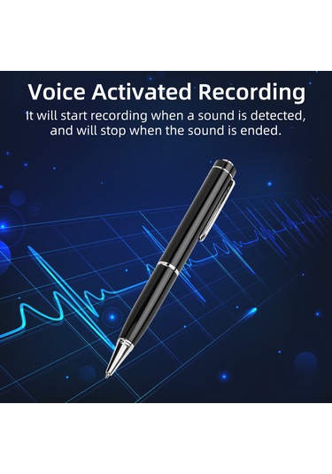 Geeroyoo Profesyonel Kalem Şeklinde Ses Kaydedici - 384 Saat Kayıt, Usb Şarj, Mp3 Çalar, 32gb Hafıza