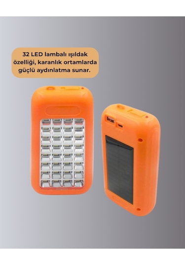 10000 Mah Güneş Enerjili Taşınabilir Şarj Cihazı Ve Aydınlatma Cihazı Çoklu