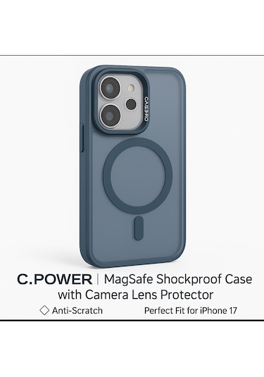 İphone 17 Kılıfı, Kaliteli Kamera Lens Koruyucu Dahil, Magsafe Uyumlu Darbe Dayanaklı, 3 Renk Lacivert