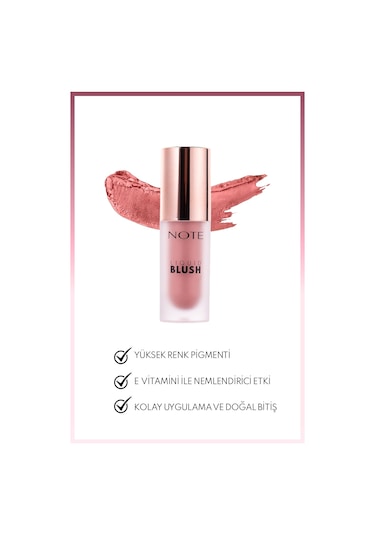 Note Cosmetique Liquid Blush Nemlendirici Etkili Likit Allık - 30 Berry (Işıltılı)