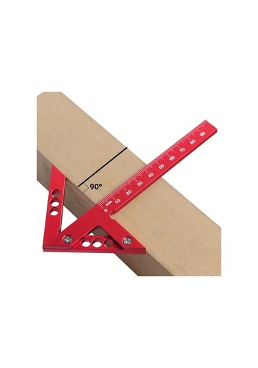 Mufunye Alüminyum Alyazı Doğruluk Ölçer - 45/90 Derece Açı, Merkez Ve Dik Çizgi Çizimi, Ahşap İşleme İçin 100mm Ölçüm Aralığı
