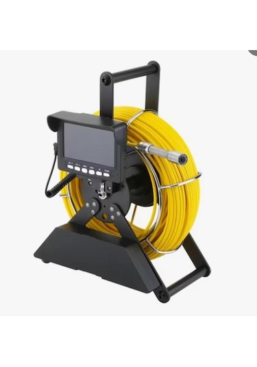 Profosyonel Ekranlı Kameralı 30 Metre Fiber Kablo Yılan Endoskop Kameralı Hafıza Kart Girişli Kuyu, Sondaj, Kanalizyasyon Kamerası 8 Mm 4.3 Inc