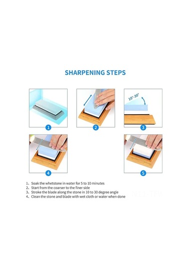 Tenfowee 1000/6000 Zımpara Taşı Seti, Ahşap Ve Silikon Kaymaz Altlık, Profesyonel Bıçak, Bıçak Ve Alet Keskinleştirici