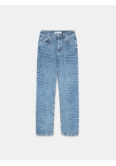 Dilvin 72095 %100 Pamuk Straight Jean-mavi Mavi