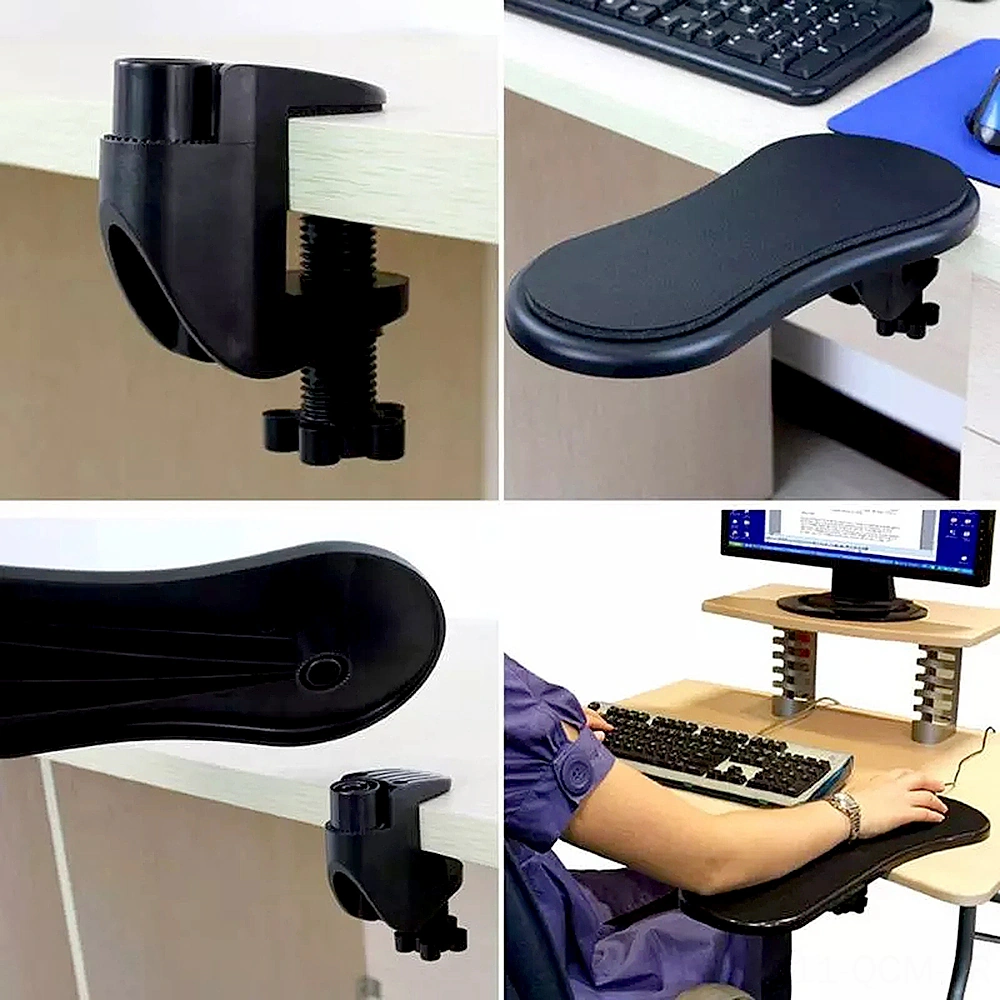 Qingmipy Ergonomik El Omuz Destekçisi - 180 Derece Dönebilen Ofis El Atlama Tabanı - Abs Malzemeyle Dayanıklı Siyah