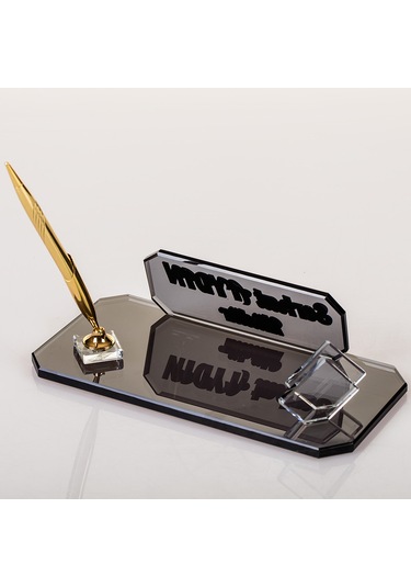 Midilli Altın Kristal Masa İsimliği Ofis Masa İsimlik