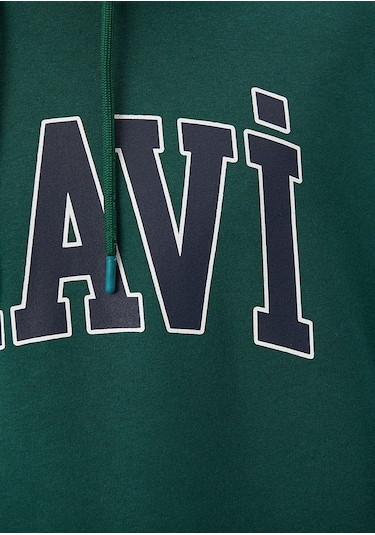 Mavi - Mavi Logo Baskılı Kapüşonlu Yeşil Sweatshirt 067149-71874 Yeşil