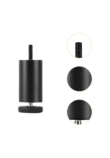 Suntek 2x Ayarlanabilir Mobilya Bacakları Alüminyum 25-cm-siyah Siyah