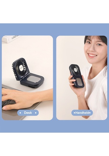 Usb Şarj Katlanır Dış Mekan Handheld Mini Soğuk Sıkıştırma Fan Masaüstü Soğutma Fanı Beyaz