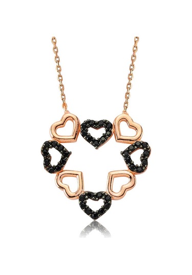 Gümüş Kalpli Aşk Kadın Kolye Rose