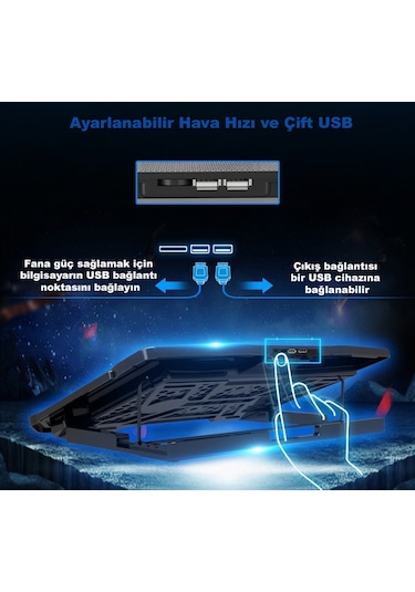 DailyLink 15.6 inç 6 Fanlı Dizüstü Sessiz Laptop Soğutucu Standı