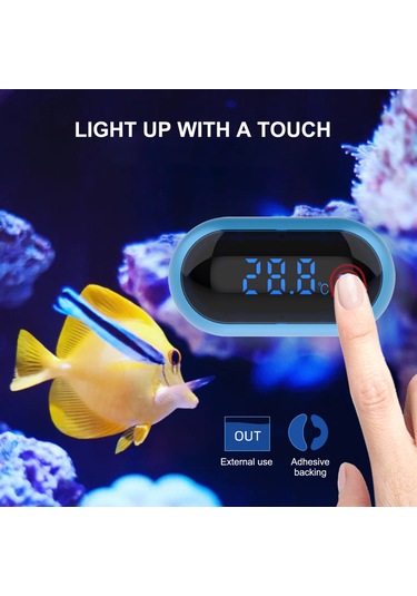 Samdoo Akvaryum Sıcaklık Ölçer - Led Sayısal Gösterimli Yüksek Hassasiyetli Su Sıcaklığı Ölçer İçin Su Tanksı Ve Sürüngen Kutuları