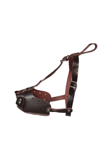 Orta ve İri Irk Ayarlanabilir Deri Köpek Ağızlığı 33 CM XL Kahverengi