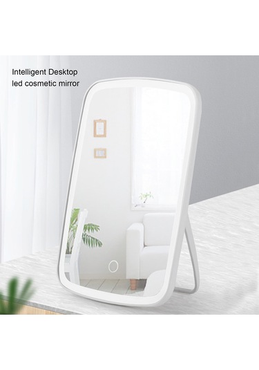 Qingmipy Usb Şarjlı 68 Led Işıklı Katlanır Makyaj Aynası - 2400mah Pil, 3 Renk Aydınlatma Beyaz