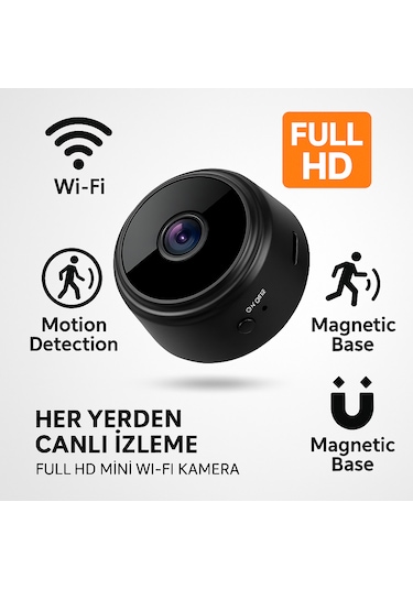 Kablosuz Mini Video Kamera 4 Cm Kompakt Tasarım Full Hd 1080p Telefonla Canlı İzleme
