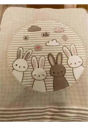Özdilek Bebek Battaniyesi Hello Rabbit Bej Bej