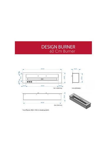 Starfire Design Burner Bioethanol Şömine 60 Cm
