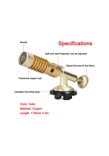 Yuntech01 Bakır Konstrüksiyonlu El Feneri - Domuz Tüyü Yakma, Pastane Fırınlama, Küçük Kaynak İşleri İçin Taşınabilir Ateş Aleti