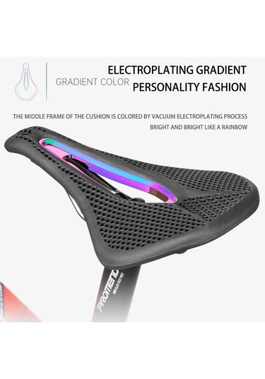 Sones Promend Sd-577 Bisiklet Petek Biyonik Yapılı Sele İçi Boş Çelik Yay Nefes Alabilen Konforlu Sele, Beden: M Siyah Yüzey Renkli Kabuk Tabanı