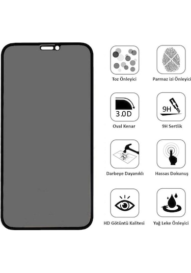 Huawei P20 Lite Privacy Hayalet Cam Ekran Koruyucu