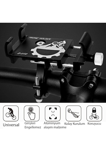 UpWay Alüminyum Bisiklet Motosiklet Universal Ayarlanabilir Cep T