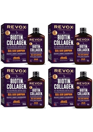 Revox Biotin Collagen At Kuyruğu Bitki Özlü Şampuan 4 x 400 ML