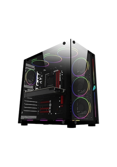 Ontech - 1st Player Sp8 Siyah 750w 80+ Sılver Atx 3.1 Argb 7x12cm Fan Temperli Cam Usb 3.0 Atx Kasa
