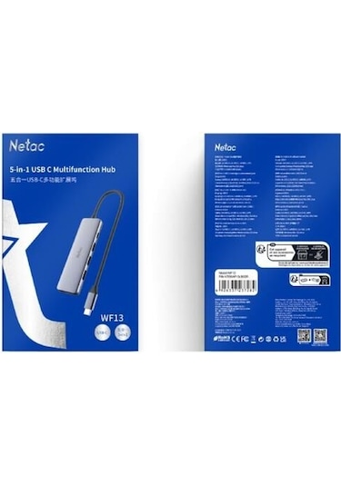 Netac Wf13 5-in-1 Type-c Media Docking Station Nt08wf13-30gr