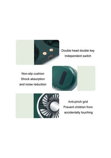 Universal Araç Soğutma Fanı Usb Çift Kafalı Pano Fanı 360 Derece Dönebilen Suv Rv Tekne Oto Araçları İçin 3 Hızlı Fanlar - Siyah / Gümüş