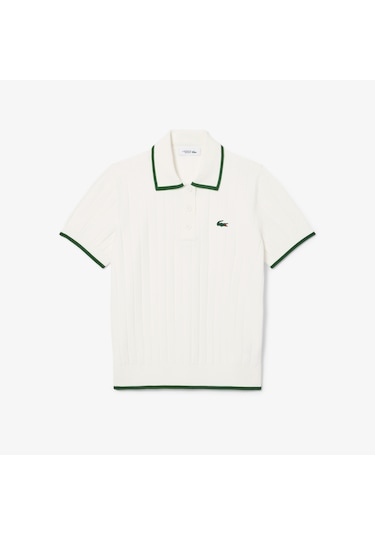 Lacoste Kadın Regular Fit Kısa Kollu Polo Yaka Trikot-shirt Beyaz