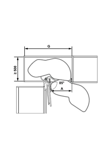 Hafele Moveboard Köşe Kiler Mekanizması Sağ Gri