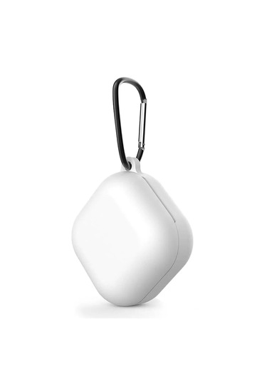 Samsung Galaxy Buds Live - Galaxy Buds Fe Yumlu Mat Silikon Kılıf+kanca Beyaz