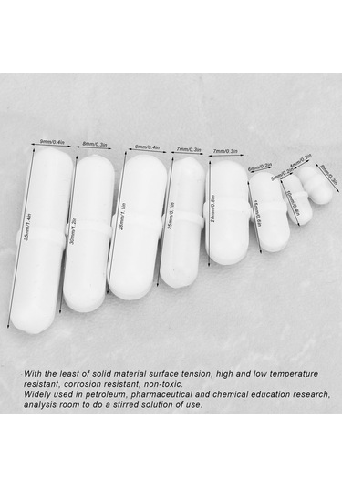 Gajeena 8 Adet Ptfe Manyetik Karıştırıcı Çubukları - Kimya Laboratuvarı İçin Sıcaklık Dayanıklı, Korozyon Direnci Ve Sabit Çalışma