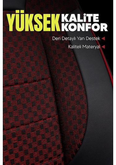 Smrautoaccessory Pam Serisi Oto Koltuk Kılıfı Bordo