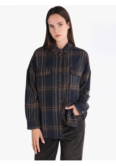 Colins Regular Fit Lacivert Kadın Uzun Kol Gömlek Cl1065854 Lacivert