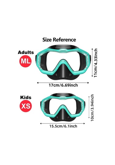 Zyzqstore Üç Camlı Panoramik Dalış Maskesi, Geniş Görüş, Yüksek Çok Renkli, İstenen Renk, Boyut, Tüm Denizcilik Hayatında Çok Renkli