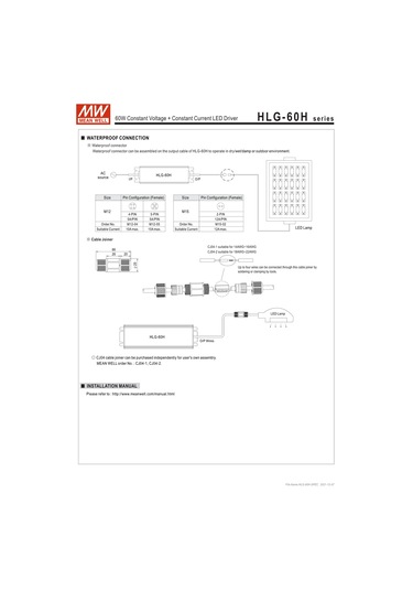Meanwell Hlg-60h-24b -60w 1-10vdc 3in1 Dım Ip67 Led Sürücü Driver
