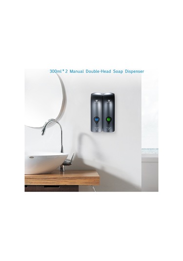 Chuangdıan Sabunluk 300 Ml 2 Hıçbır Sondaj Duvara Monte Çift,gri Diğer