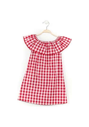 Denokids Kalp Gözlüklü Elbise Kırmızı