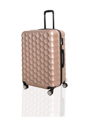 Polo&Sky Petek Model Gold Renk Büyük Boy Valiz Bavul Altın