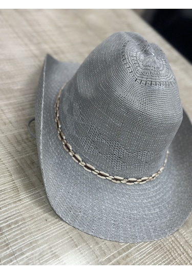 Aysbutk Unisex Hasır Şapka Gri