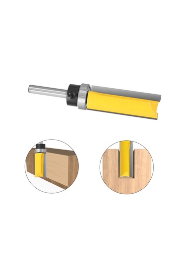 Maiyame Kahve Çelik T Tipi Freze Ucu, Ahşap Yuvalama Ve Düzenleme Aracı, 1/4 İnç Saplı, 19mm Kesme Çapı, 50.8mm Bıçak Uzunluğu