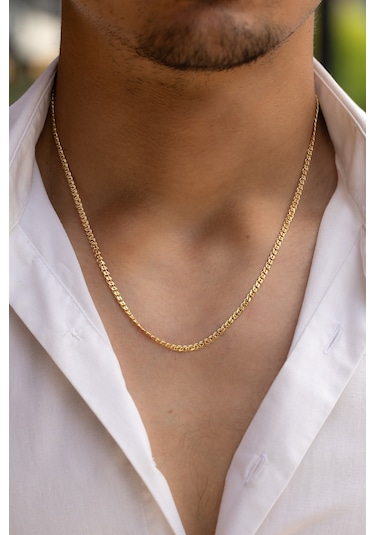 Uşaklıhafız 14 Ayar Altın Düz Tilki Kuyruğu Erkek Zincir 3.16 MM