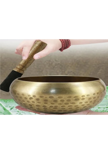 Shineyee Tibet Bakır Meditasyon Çanı - Yoga Ve Rahatlama İçin Tibet Çanı 80mm Deri Çubuk Ve Kılıf Hediyeli
