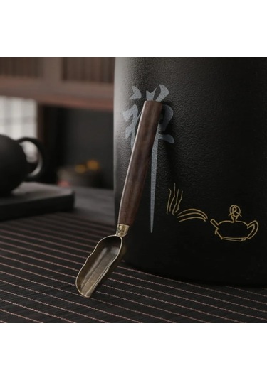 Ximistore9 Ahşap Saplı Ölçü Kaşığı - Çay, Kahve Ve Baharat İçin Tam Ölçüm, Tekli Paket Siyah