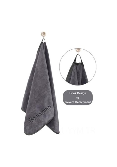 Geeksen 3 Adet Büyük Boy Mikrofiber Spor Havlusu - Gri, Mor, Mavi Renkleri Çok Renkli